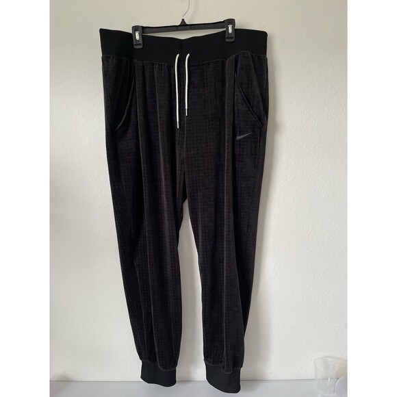 NEW Black Grey Nike Velour High Waisted Joggers Womens XXL Dv7820 - Picture 3 of 14